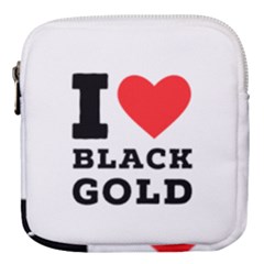 I Love Black Gold Mini Square Pouch by ilovewhateva