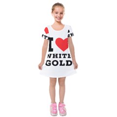 I Love White Gold  Kids  Short Sleeve Velvet Dress by ilovewhateva