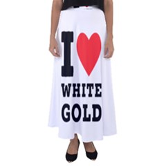 I Love White Gold  Flared Maxi Skirt