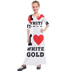 I Love White Gold  Kids  Quarter Sleeve Maxi Dress by ilovewhateva