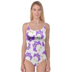 Purple-owl-pattern-background Camisole Leotard 