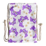 Purple-owl-pattern-background Drawstring Bag (Large)