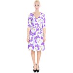 Purple-owl-pattern-background Wrap Up Cocktail Dress