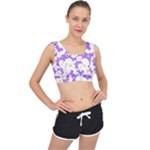 Purple-owl-pattern-background V-Back Sports Bra