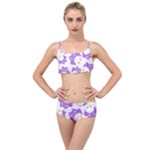 Purple-owl-pattern-background Layered Top Bikini Set