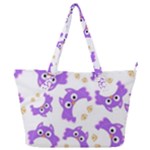 Purple-owl-pattern-background Full Print Shoulder Bag