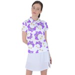 Purple-owl-pattern-background Women s Polo Tee