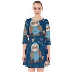 Seamless-pattern-owls-dreaming Smock Dress by Salman4z