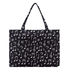 Chalk-music-notes-signs-seamless-pattern Medium Tote Bag by Salman4z