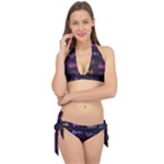 Colorful-sound-wave-set Tie It Up Bikini Set