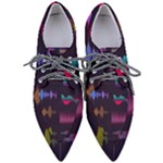 Colorful-sound-wave-set Pointed Oxford Shoes
