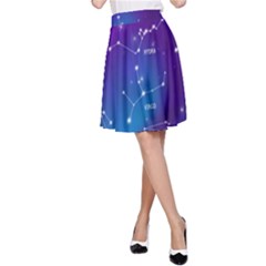 Realistic-night-sky-poster-with-constellations A-line Skirt