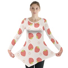 Strawberries-pattern-design Long Sleeve Tunic  by Salman4z