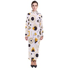 Flat Geometric Shapes Background Turtleneck Maxi Dress by pakminggu