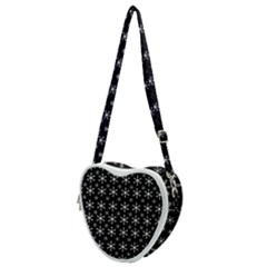 Snowflakes Background Pattern Heart Shoulder Bag by pakminggu