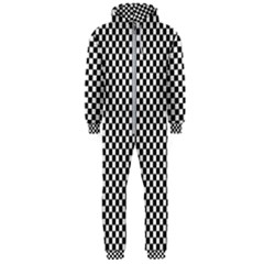 Background Black Board Checker Checkerboard Hooded Jumpsuit (men)