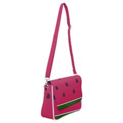 Watermelon Fruit Summer Red Fresh Food Healthy Shoulder Bag With Back Zipper by pakminggu