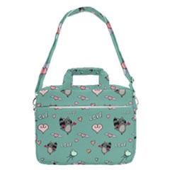 Raccoon Texture Seamless Scrapbooking Hearts Macbook Pro 16  Shoulder Laptop Bag by pakminggu