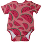 Watermelon Red Food Fruit Healthy Summer Fresh Baby Short Sleeve Bodysuit