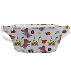 Background Pattern Texture Design Dog Music Waist Bag  by pakminggu