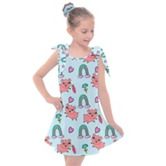 Pigs Pattern Art Design Drawing Sketch Wallpaper Kids  Tie Up Tunic Dress by pakminggu