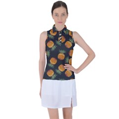 Pineapple Background Pineapple Pattern Women s Sleeveless Polo Tee by pakminggu