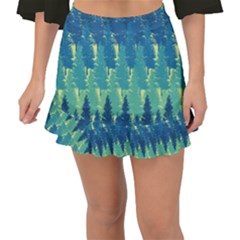 Christmas Trees Pattern Digital Paper Seamless Fishtail Mini Chiffon Skirt by pakminggu