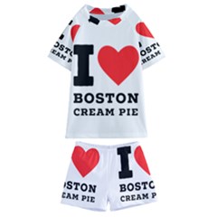 I Love Boston Cream Pie Kids  Swim Tee And Shorts Set by ilovewhateva
