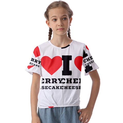 I Love Cherry Cheesecake Kids  Cuff Sleeve Scrunch Bottom Tee by ilovewhateva