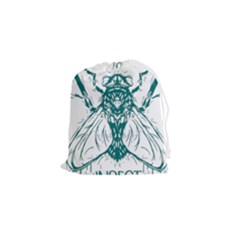 Green Insect Bee Illustration Drawstring Pouch (small) by pakminggu