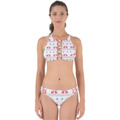 Red Green And Blue Christmas Themed Illustration Perfectly Cut Out Bikini Set by pakminggu