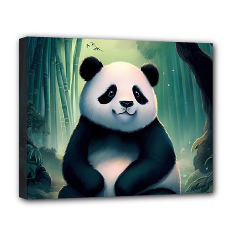 Animal Panda Forest Tree Natural Deluxe Canvas 20  X 16  (stretched)