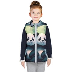 Animal Panda Forest Tree Natural Kids  Hooded Puffer Vest