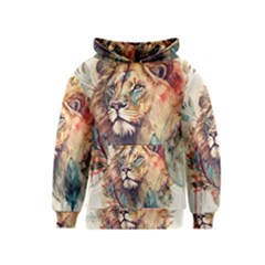 Lion Africa African Art Kids  Pullover Hoodie by pakminggu