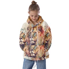 Lion Africa African Art Kids  Oversized Hoodie by pakminggu