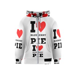 I Love Blueberry Kids  Zipper Hoodie by ilovewhateva