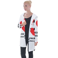 I Love Blueberry Cheesecake  Longline Hooded Cardigan by ilovewhateva