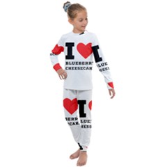 I Love Blueberry Cheesecake  Kids  Long Sleeve Set  by ilovewhateva