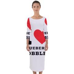 I Love Blueberry Cobbler Quarter Sleeve Midi Bodycon Dress by ilovewhateva