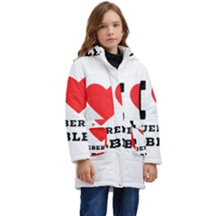 I Love Blueberry Cobbler Kids  Hooded Longline Puffer Jacket by ilovewhateva