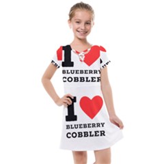 I Love Blueberry Cobbler Kids  Cross Web Dress by ilovewhateva
