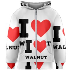 I Love Walnut Kids  Zipper Hoodie Without Drawstring by ilovewhateva