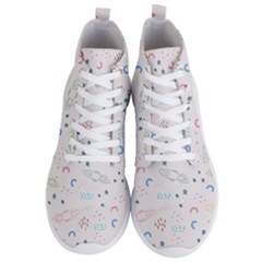 Spaceship Pattern Star Men s Lightweight High Top Sneakers by danenraven