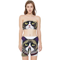 Grumpy Cat Stretch Shorts And Tube Top Set by Mog4mog4