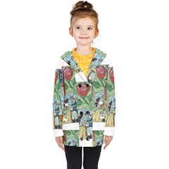 Beauty Stained Glass Kids  Double Breasted Button Coat