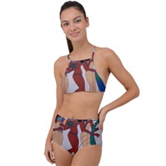 Egypt Fresco Mural Decoration High Waist Tankini Set by Mog4mog4