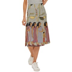Egyptian Paper Women Child Owl Midi Panel Skirt by Mog4mog4