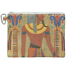 Egyptian Tutunkhamun Pharaoh Design Canvas Cosmetic Bag (xxl) by Mog4mog4
