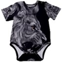 Roar Angry Male Lion Black Baby Short Sleeve Bodysuit View1