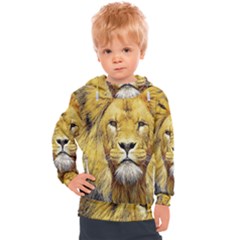 Lion Lioness Wildlife Hunter Kids  Hooded Pullover by Mog4mog4